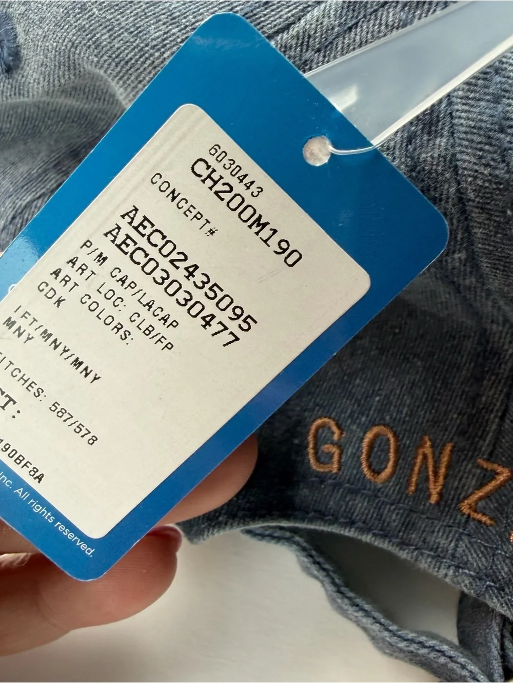 NWT Gonzaga Bulldogs Denim Chambray Adjustable Baseball Cap Hat